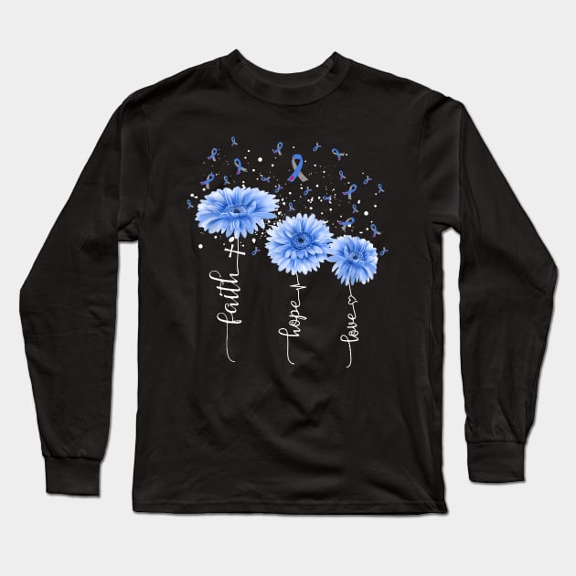 Flower Daisy Faith Hope Love Diabetes Awareness Gift Long Sleeve T-Shirt by HomerNewbergereq